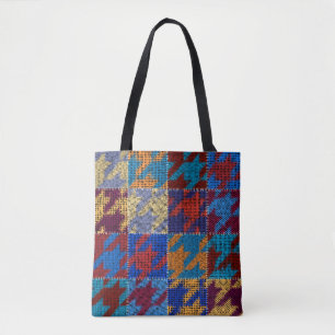 Patchwork-Leinwand: imitiertes Vintage-Muster. Tasche
