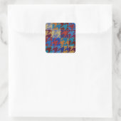 Patchwork-Leinwand: Nachahmung Vintager Muster. Quadratischer Aufkleber (Tasche)