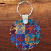 Patchwork-Leinwand: Nachahmung Vintager Muster. Schlüsselanhänger (Vorderseite)