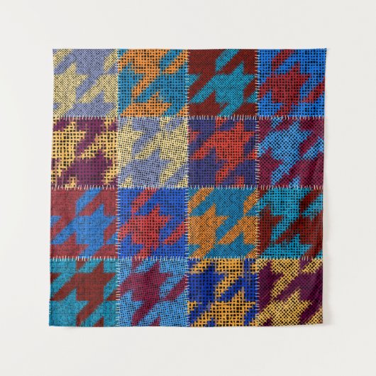 Patchwork-Leinwand: Nachahmung Vintager Muster. Wandteppich (Vorderseite)
