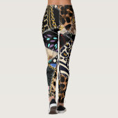 Patchwork Leopard: Ethnic Lining Design. Leggings (Rückseite)