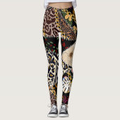 Patchwork Leopard: Ethnic Lining Design. Leggings (Vorderseite)