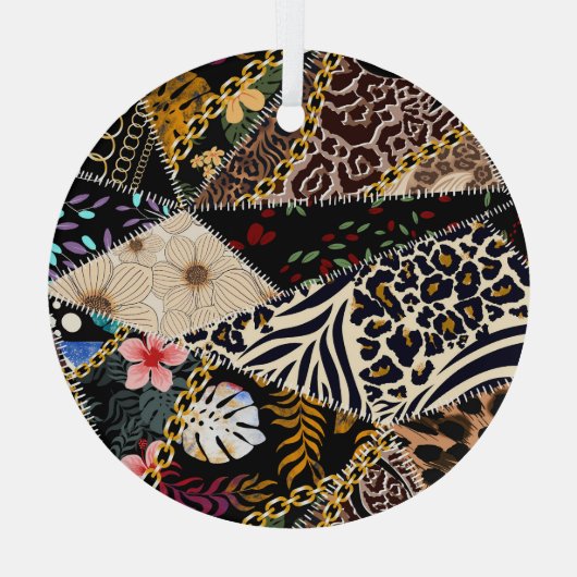 Patchwork Leopard: Ethnic Lining Design. Ornament Aus Glas (Rückseite)
