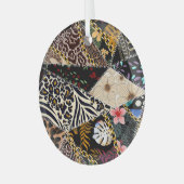 Patchwork Leopard: Ethnic Lining Design. Ornament Aus Glas (Vorderseite links)