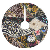 Patchwork Leopard: Ethnic Lining Design. Polyester Weihnachtsbaumdecke (Vorderseite)