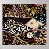 Patchwork Leopard: Ethnic Lining Design. Poster (Vorne)