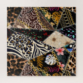 Patchwork Leopard: Ethnic Lining Design. Puzzle (Vertikal)
