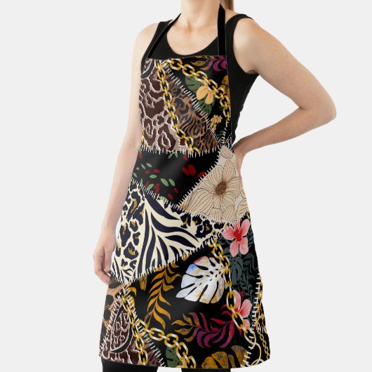 Patchwork Leopard: Ethnic Lining Design. Schürze (InSitu)