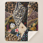 Patchwork Leopard: Ethnic Lining Design. Sherpadecke (Vorderseite)