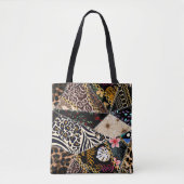 Patchwork Leopard: Ethnic Lining Design. Tasche (Vorderseite)