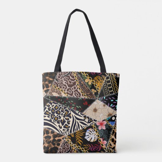 Patchwork Leopard: Ethnic Lining Design. Tasche (Rückseite)
