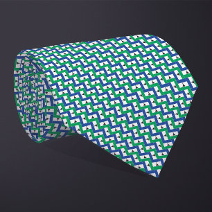 Patchwork Lesotho Flag Muster Krawatte