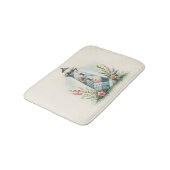 Patchwork-Leuchtturm-Küstenblumen-Szene Badematte (Schrägansicht)
