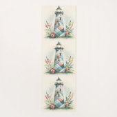 Patchwork-Leuchtturm-Küstenblumen-Szene Yogamatte (Rückseite)