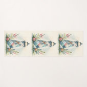 Patchwork-Leuchtturm-Küstenblumen-Szene Yogamatte (Vorderseite (Horizontal))
