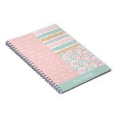 Patchwork Liebe Hearts Rainbow Pastel Notebook Notizblock (Rechte Seite)