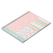 Patchwork Liebe Hearts Rainbow Pastel Notebook Notizblock (Linke Seite)