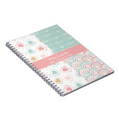 Patchwork Liebe Hearts Rainbow Pastel - Notebook Notizblock (Rechte Seite)