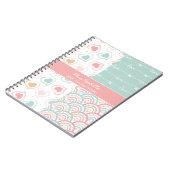 Patchwork Liebe Hearts Rainbow Pastel - Notebook Notizblock (Linke Seite)