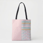 Patchwork Liebe Hearts Rainbow Pastel Tote Bag Tasche (Vorderseite)