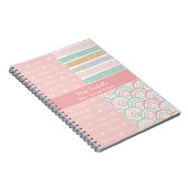 Patchwork Liebe Hearts Rainbow - Pastell-Notebook Notizblock (Rechte Seite)