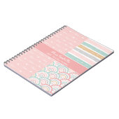 Patchwork Liebe Hearts Rainbow - Pastell-Notebook Notizblock (Linke Seite)