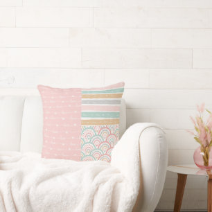 Patchwork-Liebe Herzrasen-Pastell-Kissen Kissen