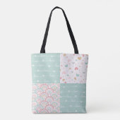 Patchwork Liebe Rainbow Pastel Hearts Tote Bag Tasche (Rückseite)