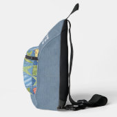 Patchwork Light Blue Denim Textur Crossbody Bag (Rechts)