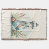 Patchwork Lighthouse Coastal Floral Scene Decke (Vorderseite)