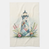 Patchwork Lighthouse Coastal Floral Scene Geschirrtuch (Vertikal)