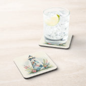 Patchwork Lighthouse Coastal Floral Scene Getränkeuntersetzer (Rechte Seite)