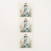 Patchwork Lighthouse Coastal Floral Scene Yogamatte (Vorderseite)
