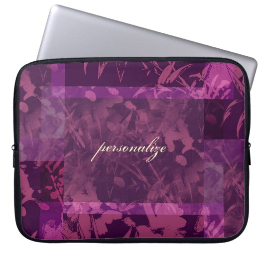 Patchwork-lila personalisierte Laptop-Hülse Laptopschutzhülle (Vorderseite)