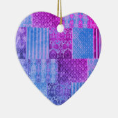 Patchwork Lila und blau Keramik Ornament (Rechts)