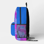 Patchwork Lila und Blue Backpack Bedruckter Rucksack (Rechts)