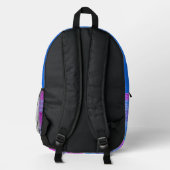 Patchwork Lila und Blue Backpack Bedruckter Rucksack (Rückseite)