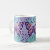 Patchwork Lila und Wasserschmetterling Kaffeetasse (Vorderseite Links)