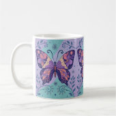 Patchwork Lila und Wasserschmetterling Kaffeetasse (Links)
