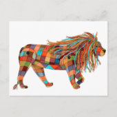 Patchwork-Lion Feiertagspostkarte (Vorderseite)
