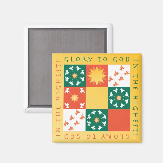 Patchwork Lob Weihnachtsmagnet Magnet (Vorderseite/Rückseite)