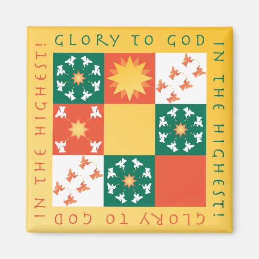 Patchwork Lob Weihnachtsmagnet Magnet (Vorne)