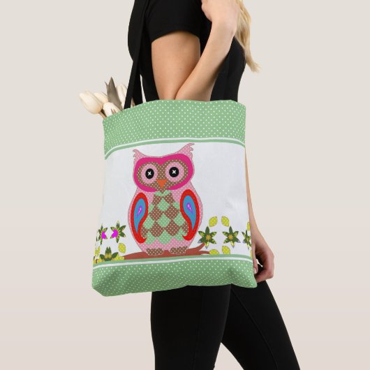 Patchwork Look Owl Polka Dot Tasche (Von Nahem)