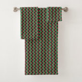 Patchwork Malawi Flag Pattern Badhandtuch Set (Insitu)