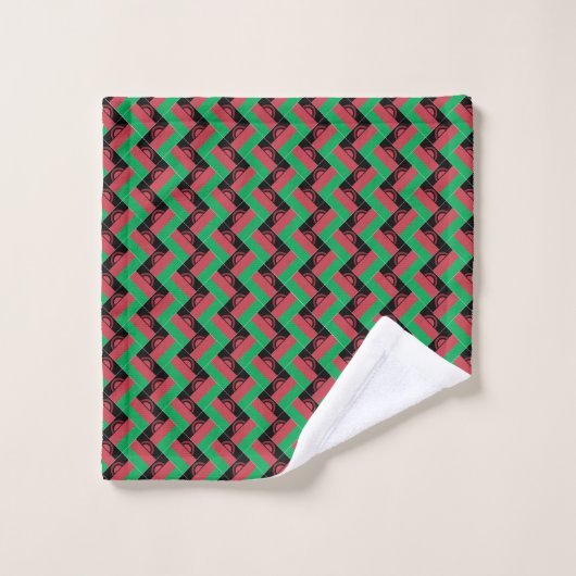 Patchwork Malawi Flag Pattern Badhandtuch Set (Waschlappen)