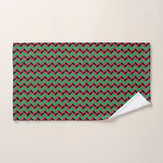 Patchwork Malawi Flag Pattern Badhandtuch Set (Handtuch)