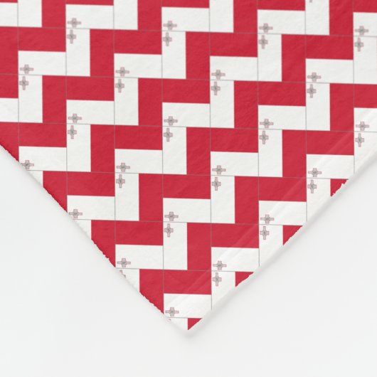 Patchwork Malta Flag Pattern Fleecedecke (Ecke)