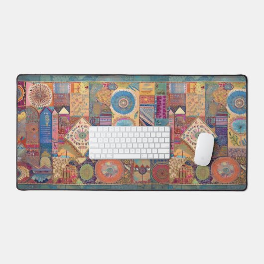 Patchwork Mandala Desk Mat Schreibtischunterlage (Tastatur & Maus)
