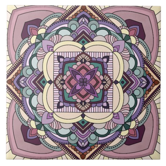 Patchwork Mandala Fliese (Vorderseite)