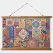 Patchwork Mandala Wall Hanging Wandteppich Mit Holzrahmen (Vorne)